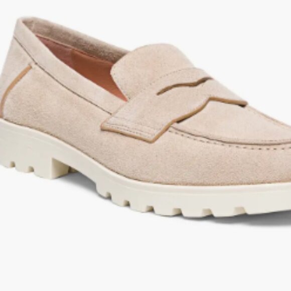 lunita Shoes - lunita imported from Spain beige cream suede leather chunky loafers, S 8.5